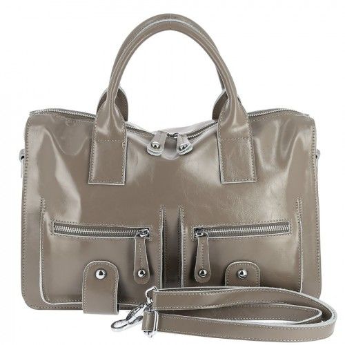 Women's leather bag 1335 KHAKI