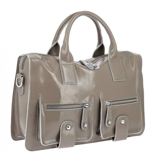 Women's leather bag 1335 KHAKI