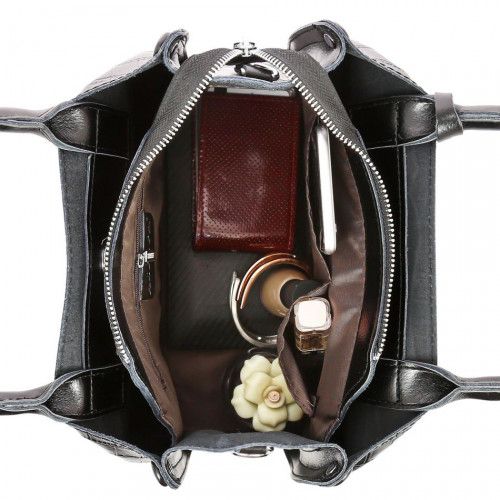 Women's leather bag 1546-1 BLACK