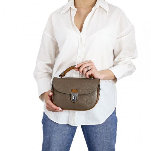 Women's leather bag 2025-1 KHAKI