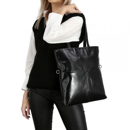 Women's leather bag 20512 BLACK