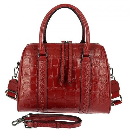 Women's leather bag 55309 RED