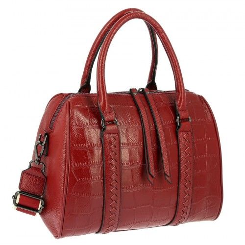 Women's leather bag 55309 RED