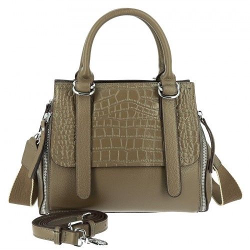 Women's leather bag 63-238 KHAKI