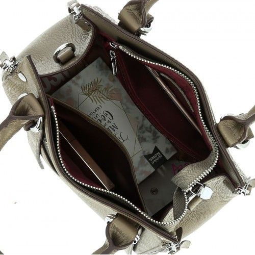 Women's leather bag 63-238 KHAKI