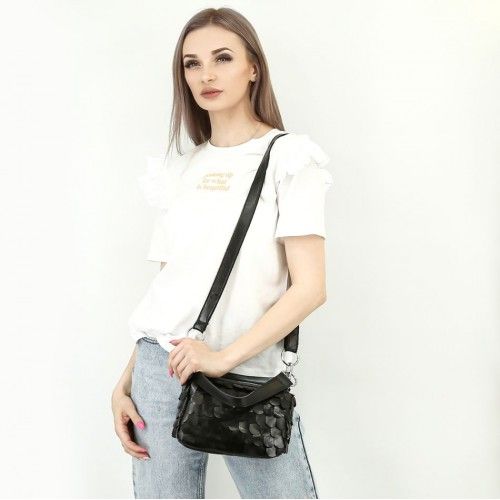 Women's leather bag 713 BLACK