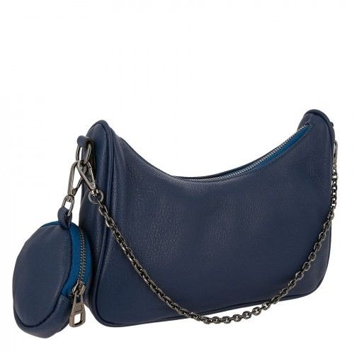 Women's leather bag 77280 BLUE