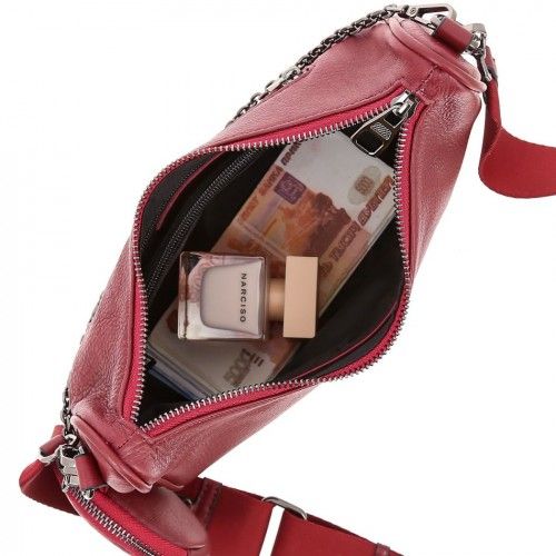 Women's leather bag 77280 RED