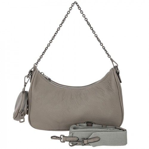 Women's leather bag 77280 GRAY