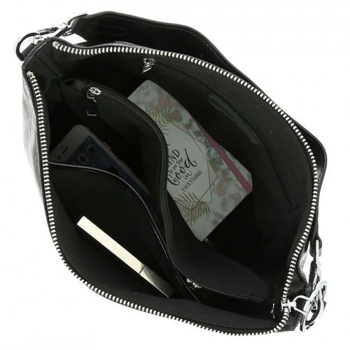 Women's leather bag 8122-1 BLACK