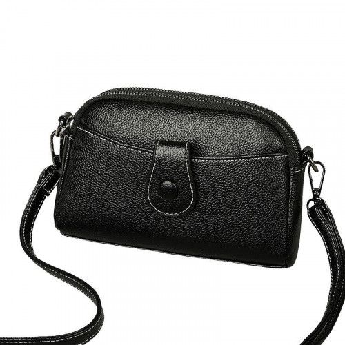 Women's leather bag 88328 BLACK