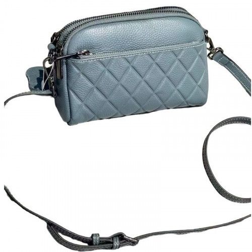 Women's leather bag 88329 BLUE