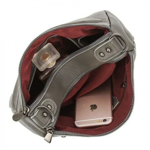 Women's leather bag 8937 GRAY