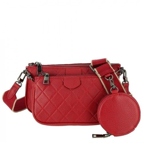 Women's leather bag 9096 RED