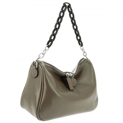 Women's leather bag 9258 KHAKI