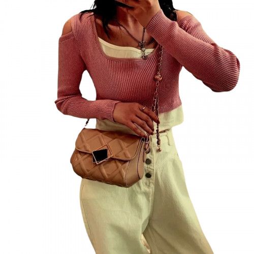 Women's leather bag 9611 GOLDENBROWN